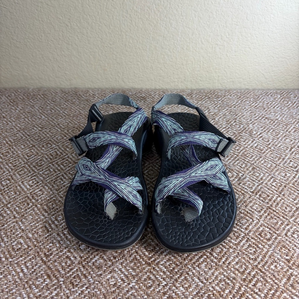 Chaco Z/2 Classic Sport Hiking Blue Aztec Straps Sandals Women Sz 8 Boho Casual - Picture 2 of 5